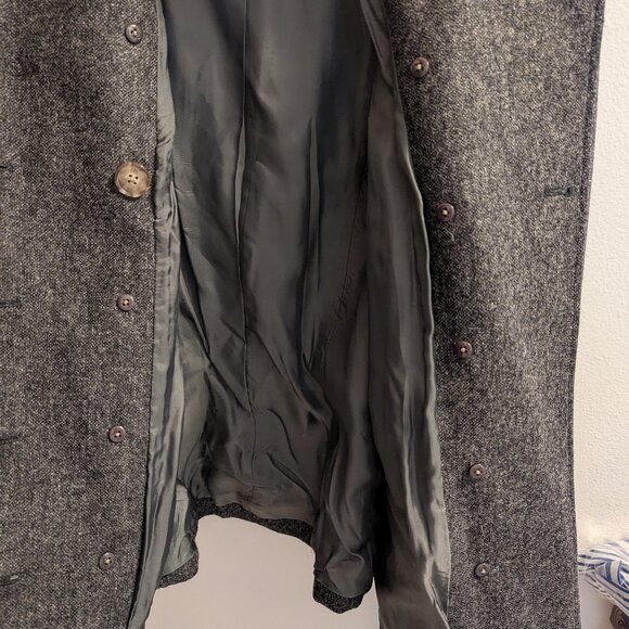 J. Peterman belted wool peacoat, double breasted, military button style, s16 - Picture 3 of 6